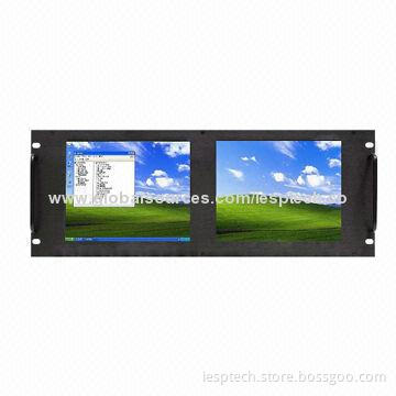 2 x 8.4 inch Rack Mount Industrial LCD Monitor, Touchscreen, AV/TV in optional, 12V DC IN, OEM/DOM